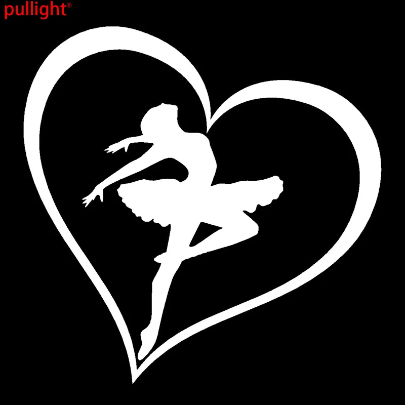 

16cm*16cm Ballerina Heart Fashion Vinyl Car Sticker Car Styling Motorcycle SUVs Bumper Laptop Vinyl Decals