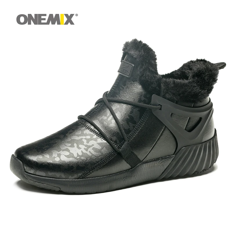 Новинка зимние мужские ботинки ONEMIX теплые шерстяные кроссовки уличная
