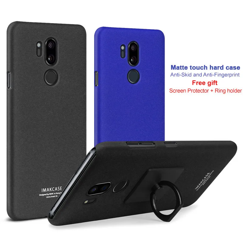 IMAK For LG G7 ThinQ Cowboy Shell Matte PC Hard Case with Ring which can be used repeatedly Stand+ Screen Film |
