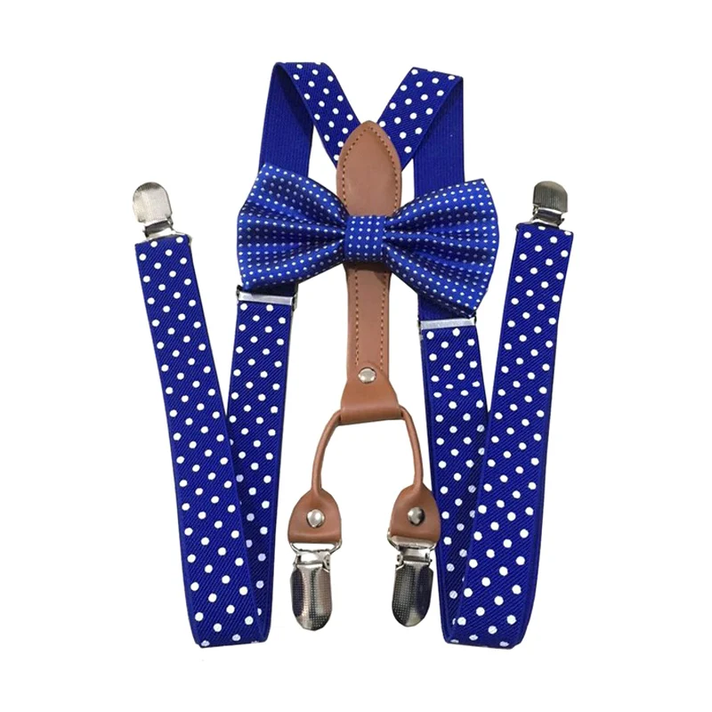 Men Women Polka Dot Tie Suspenders 4 Clips Leather Suspensorio Braces FDC99 | Аксессуары для одежды