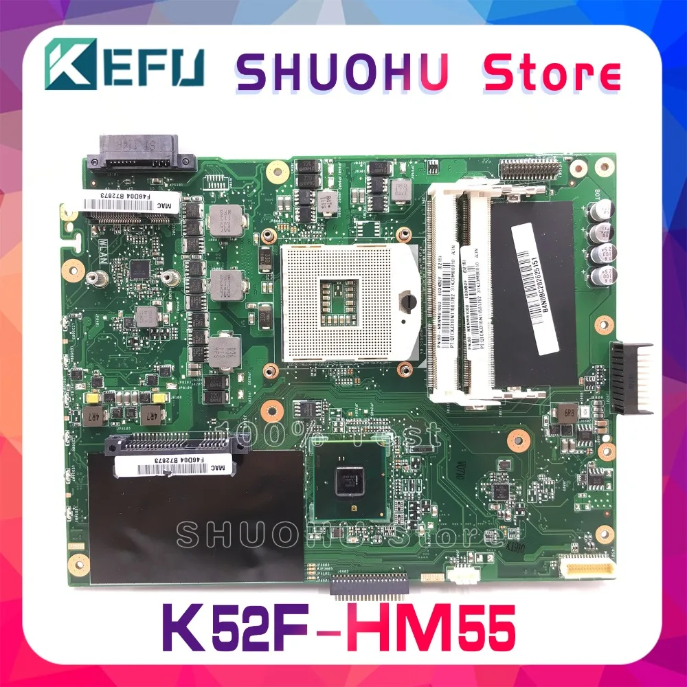 Материнская плата KEFU для ноутбука ASUS K52F X52F A52F P52F HM55 протестированная на 100%