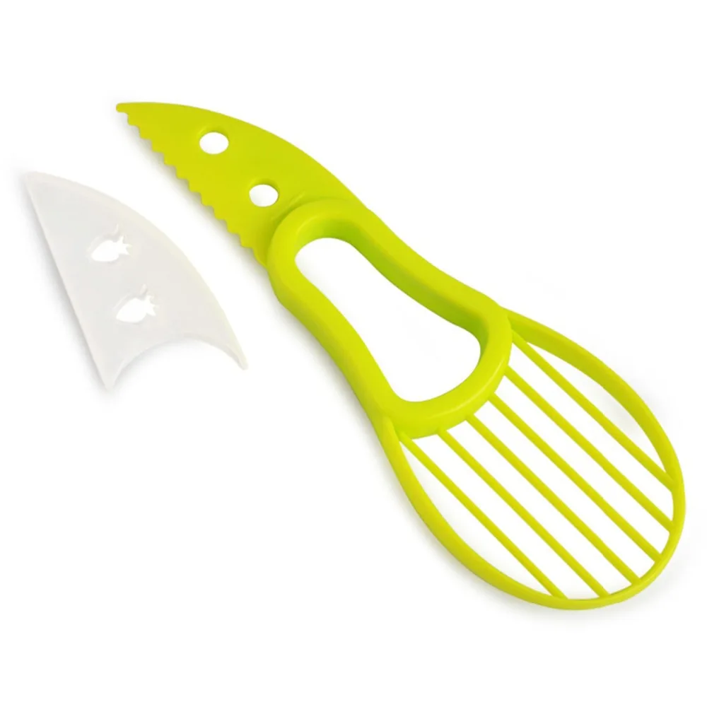 

Green plastic avocado cutting knife corer slicer fruit peeler valve core remover kitchen grater shredder vegetable tool