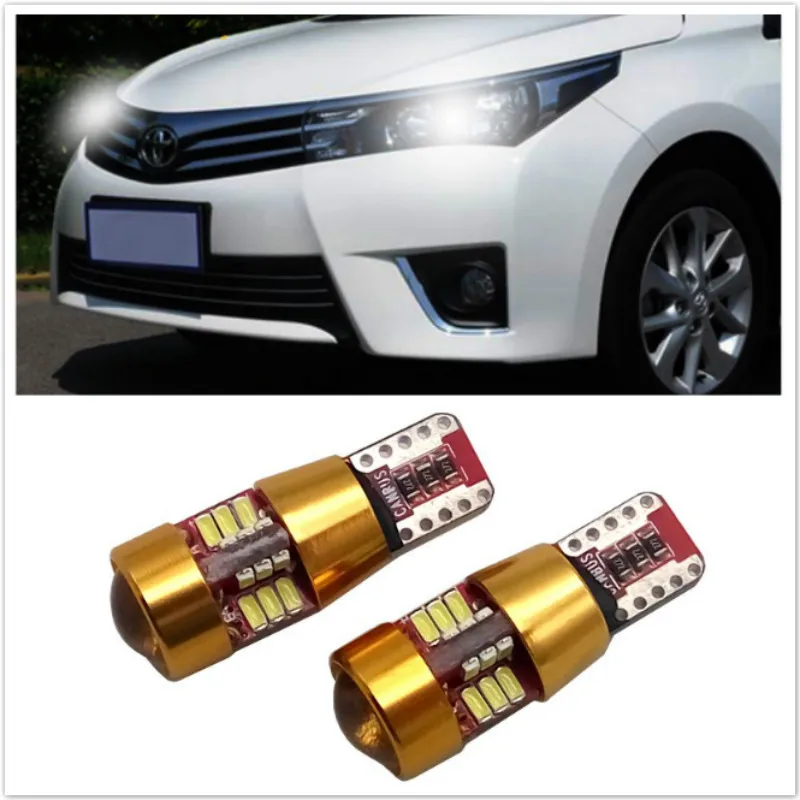 2 шт. Автомобильные светодиодные лампы Canbus T10 W5W для Toyota Corolla Avensis Yaris Rav4 Auris Hilux Prius