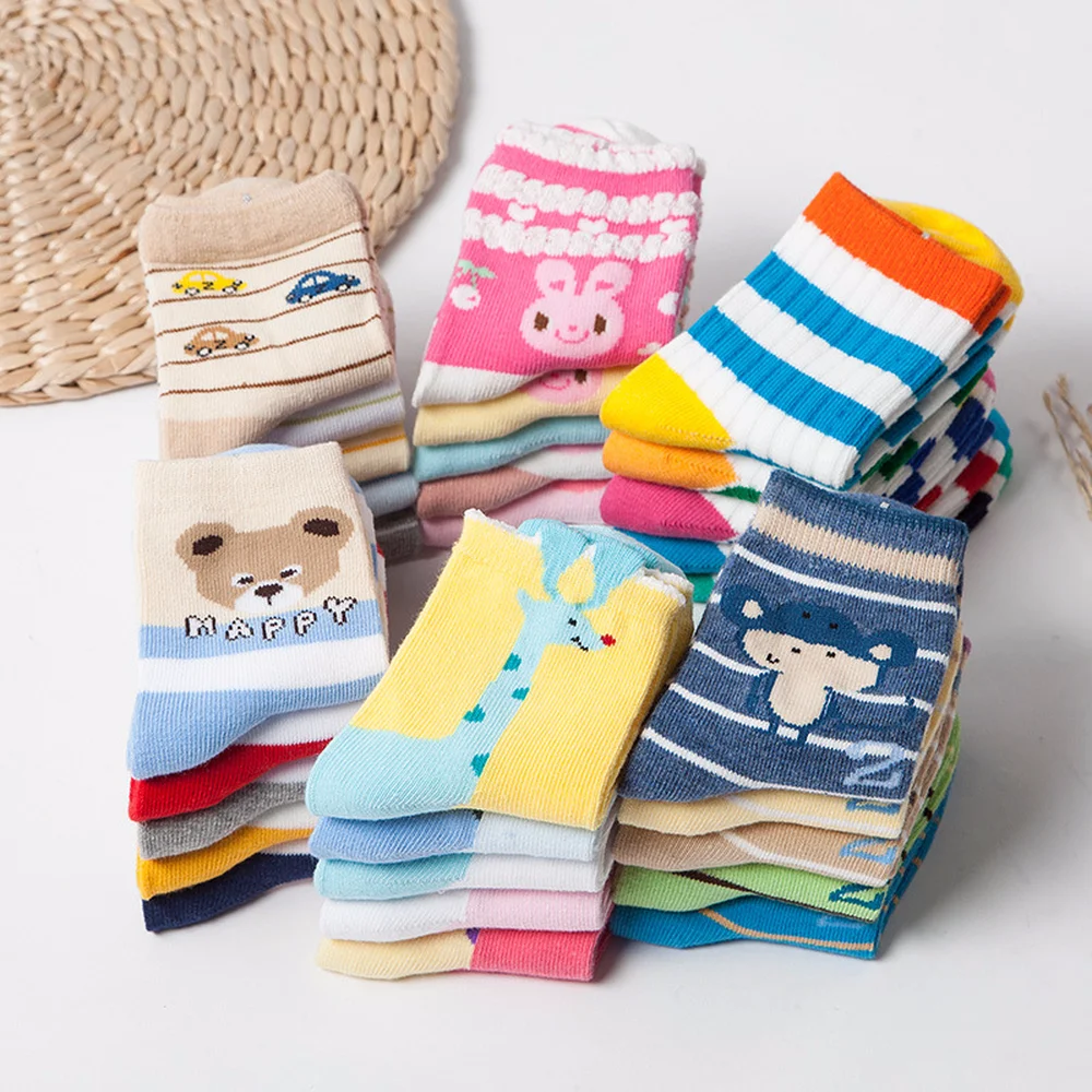 5 пар осенне-зимних детских носков с героями мультфильмов хлопковые Socks1-12-year-old-трубы детские носки-тапочки Meias Bebe