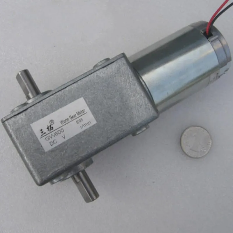 GW600 DC 12V микро щетка мотор 15W 90 градусов маленький размер двойной вал червячный