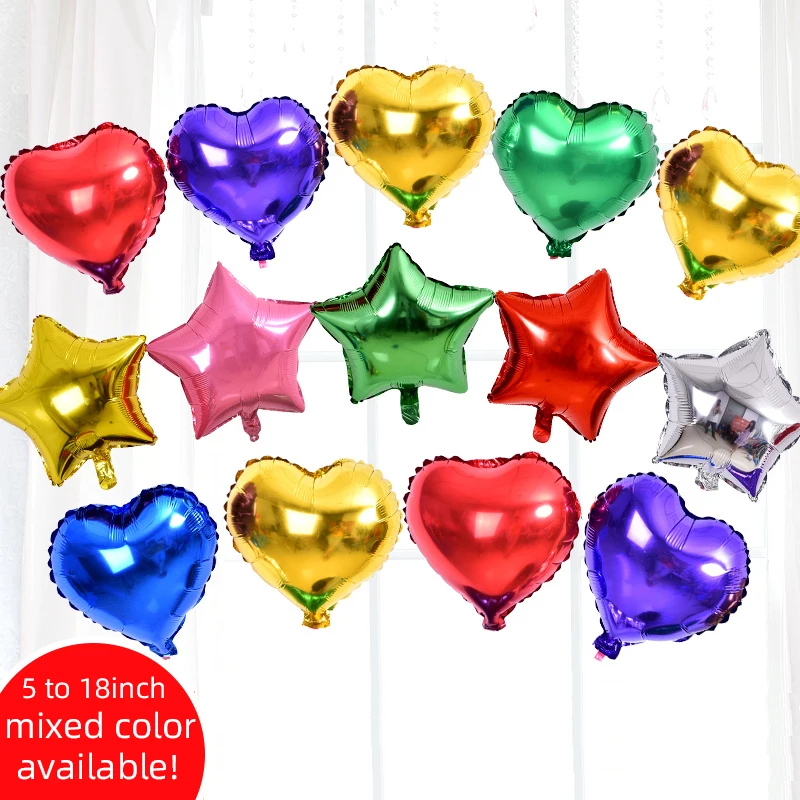 

50pcs mini Asterisks Heart Shape 5inch Foil Balloons Baby Shower Decoration Wedding Birthday Christmas Party Supplies JL0033