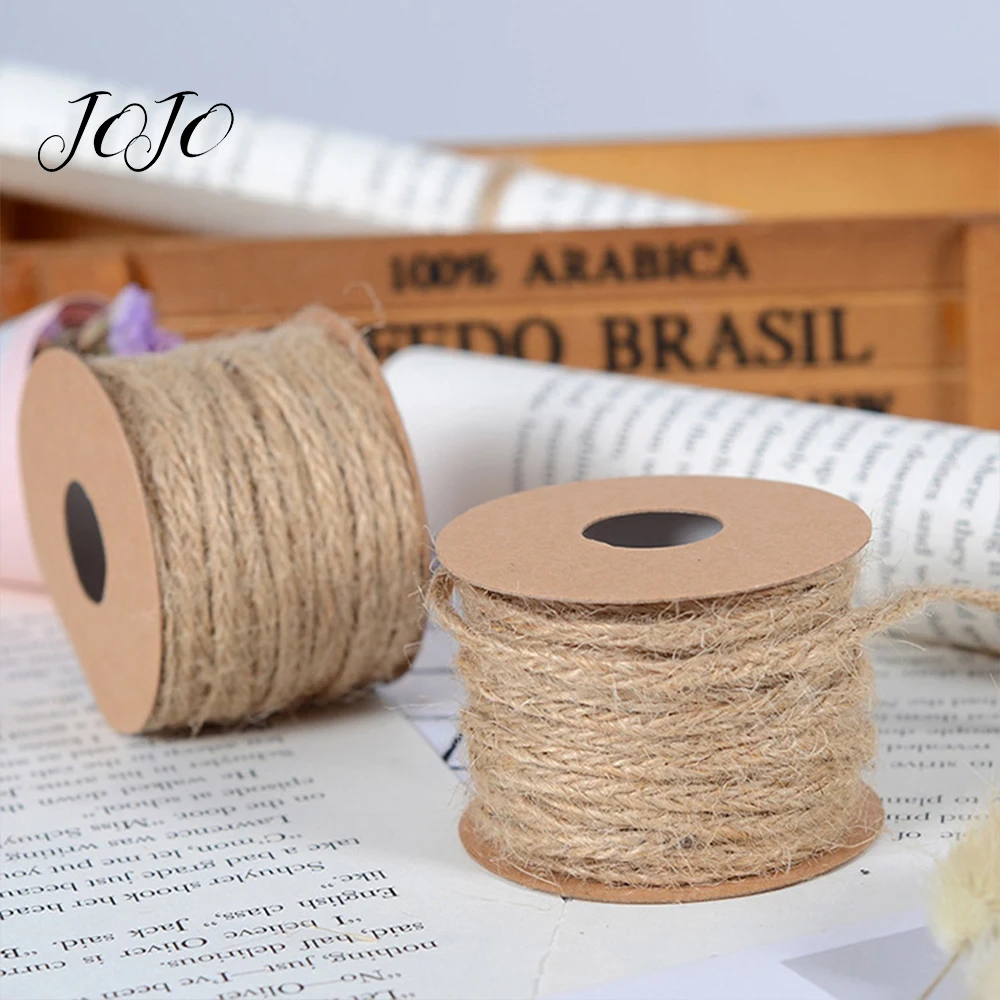 

JOJO BOWS 3mm 10y Hemp Cord Ribbon Jute Burlap Webbing For Needlework Box Card Wrapping Handmade Craft Supplies Home Decoration