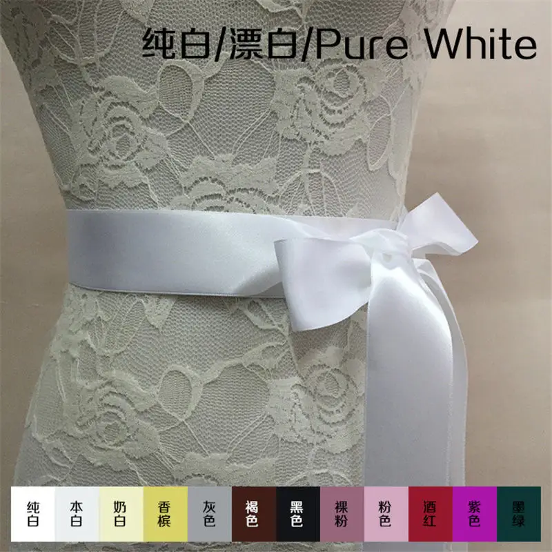 Pure shite 270 см горный хрусталь ремни для женщин платья моделирующий пояс женский свадебный для невесты ремни с кристаллами Толстовка C003 - Цвет: Pure shite