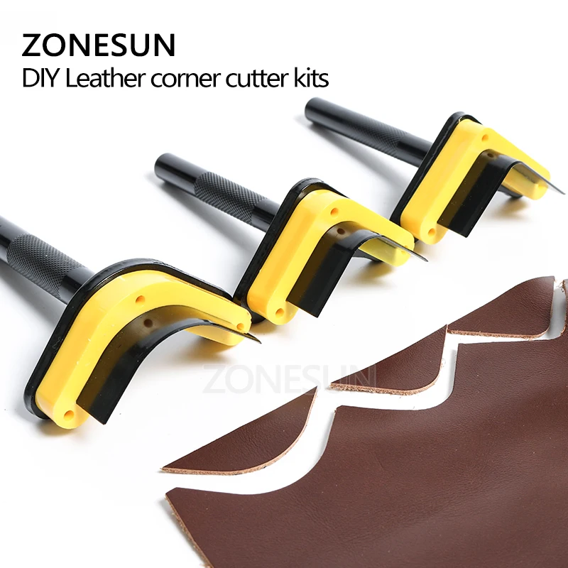 ZONESUN DIY Набор кожаных угловых резцов ручной ремень круглый режущий перфоратор