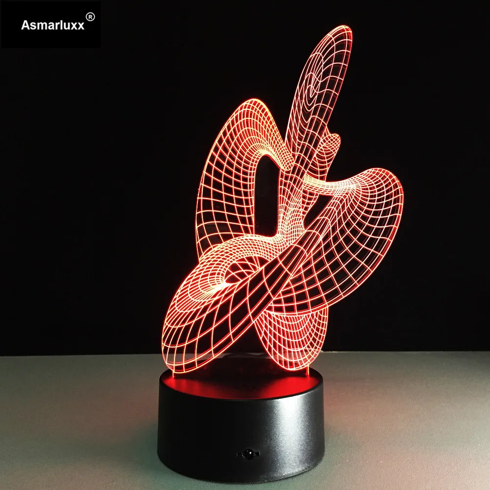 Художественные абстрактные 3D Оптическая иллюзия светодиодный светильник с