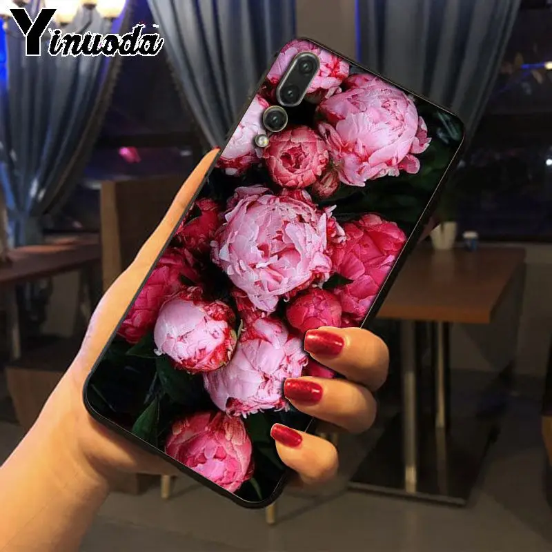 Yinuoda цветочный пион Розовый свежий пионы чехол для телефона Huawei honor 8x 7a P20Lite P10 Plus
