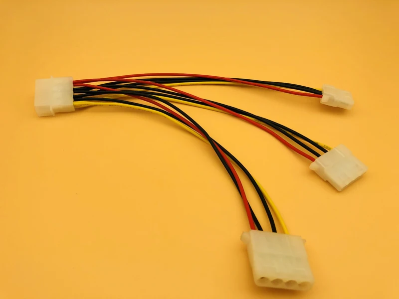 Высококачественные Кабели питания с 4 контактным разъемом Molex Male на 3 портовый