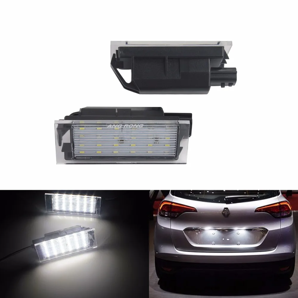 ANGRONG 2x Светодиодный светильник для номерного знака белый Renault Espace Duster Logan Trafic Twingo
