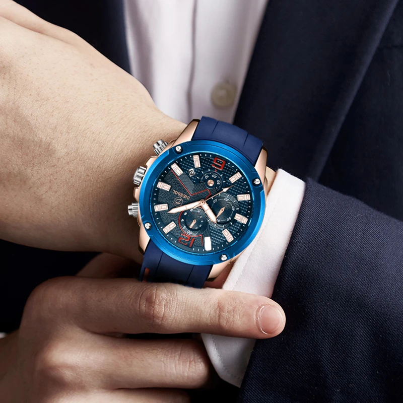 Дизсол мужские часы Топ бренд класса люкс Хронограф Кварцевые повседневные