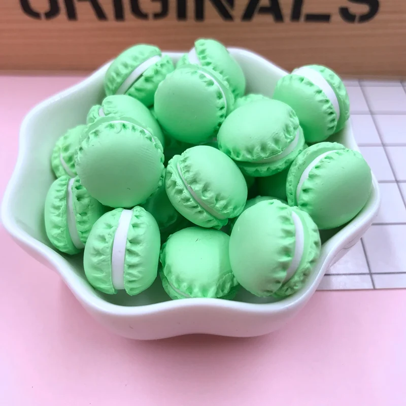 green Горячая милый кавайный красочный глиняный Макарон для рукоделия, украшения для телефона, скрапбукинг, сделай сам - Цвет: green