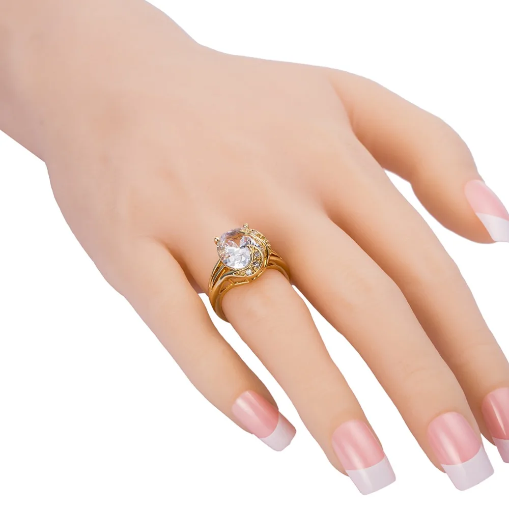 Модные обручальные кольца AAA с цирконом для женщин золотого цвета женские