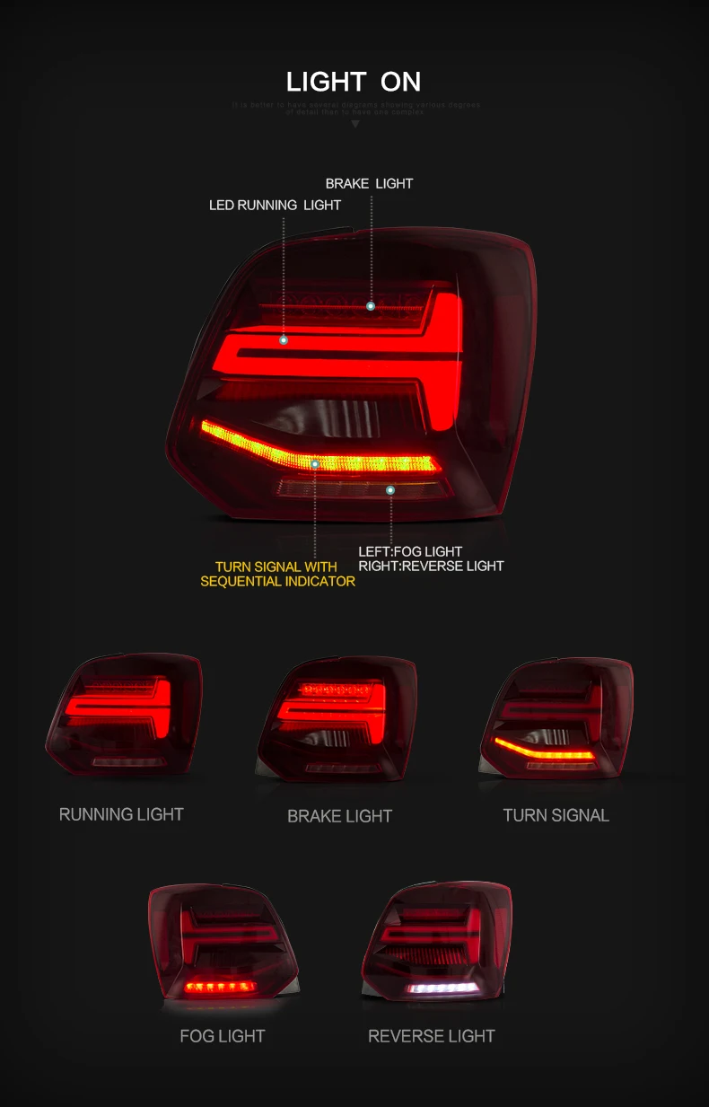 Vland заводские автомобильные аксессуары задний фонарь для Volkswagen Vento Polo 2011- светодиодный задний фонарь дизайн Plug and Play