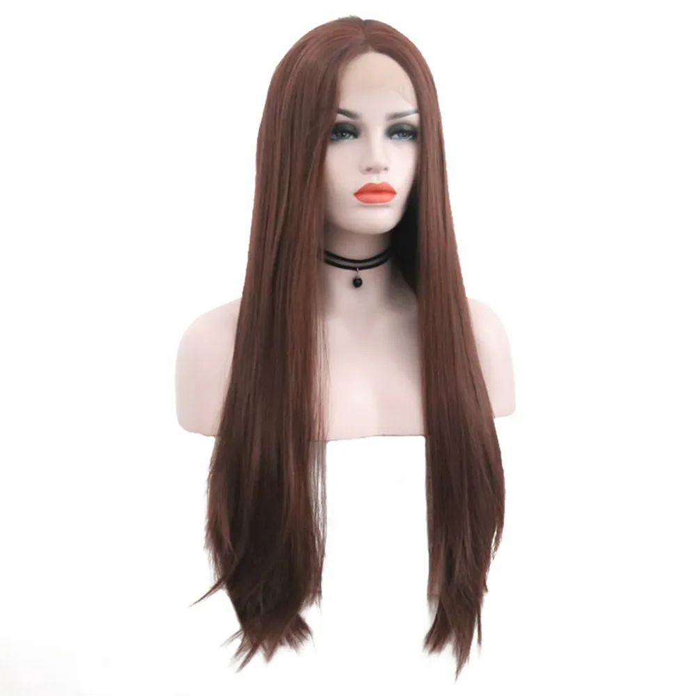 Коричневый длинный прямой парик JOY & BEAUTY 12 28 дюймов высокотемпературные волосы