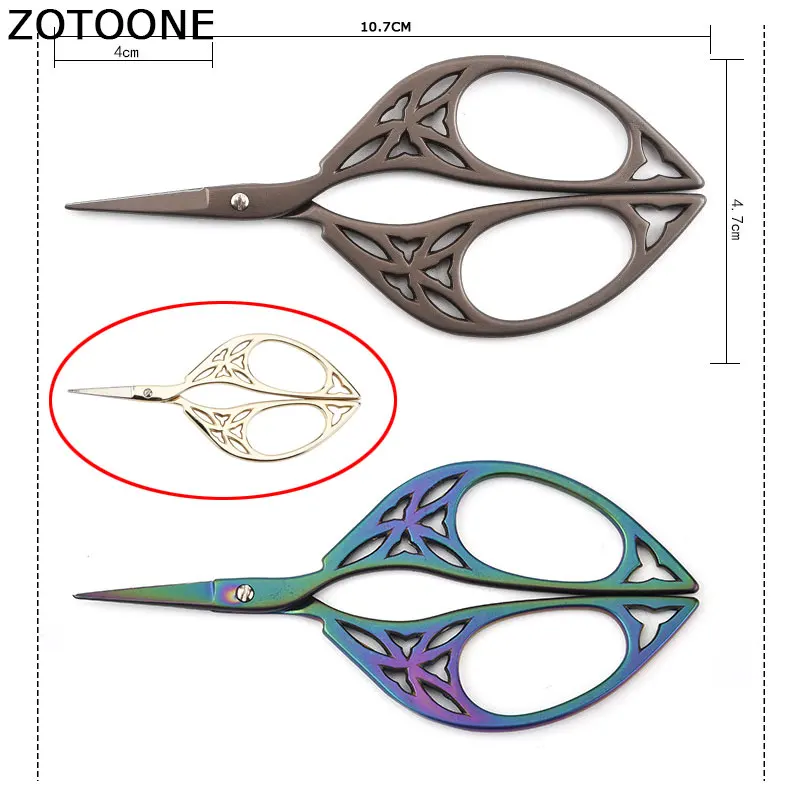 ZOTOONE 10,4 см винтажные ножницы для шитья и вышивания для пошива Diy ножницы из нержавеющей стали для рукоделия резак для ткани C