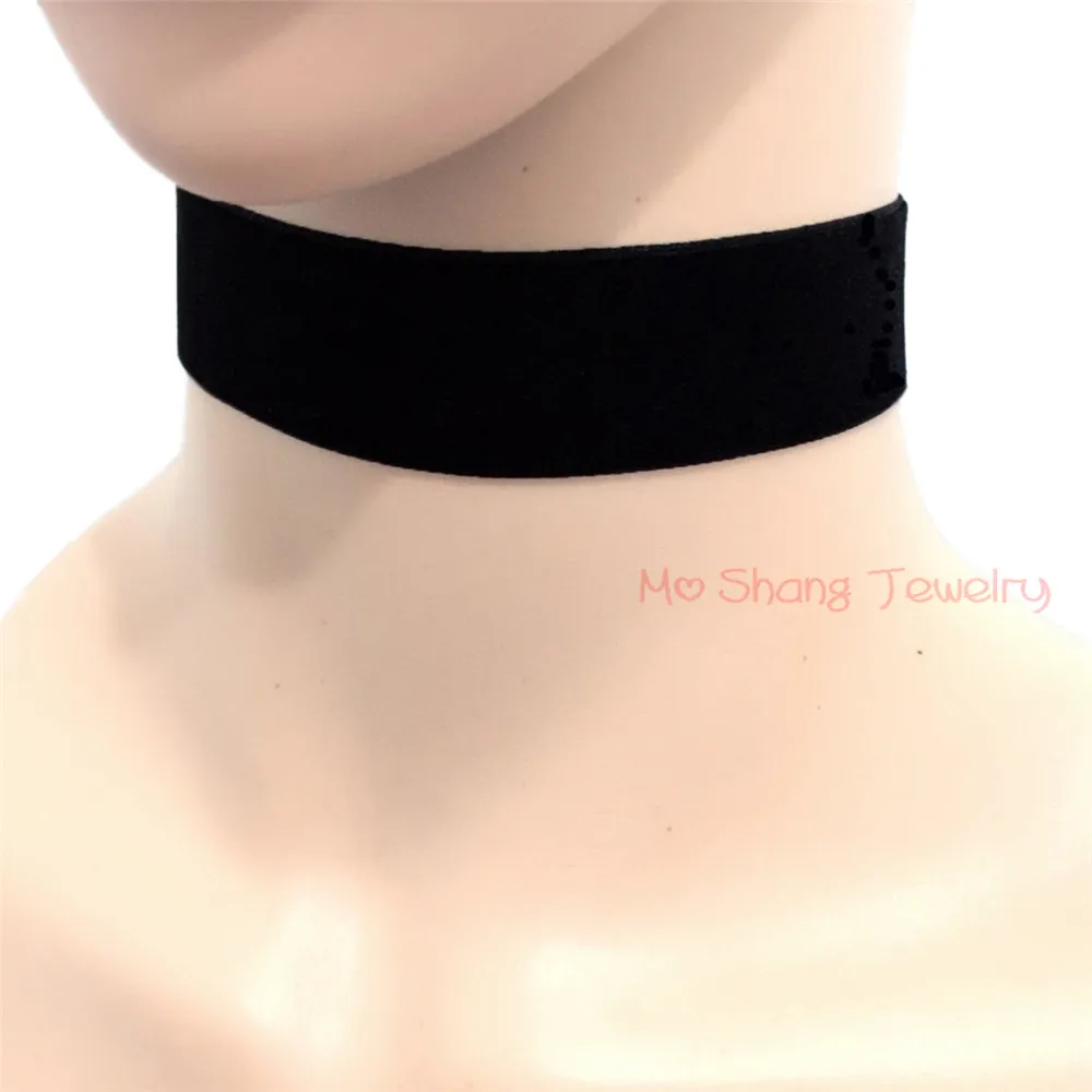 Бархатный воротник в стиле Харадзюку короткое ожерелье черного или белого цвета