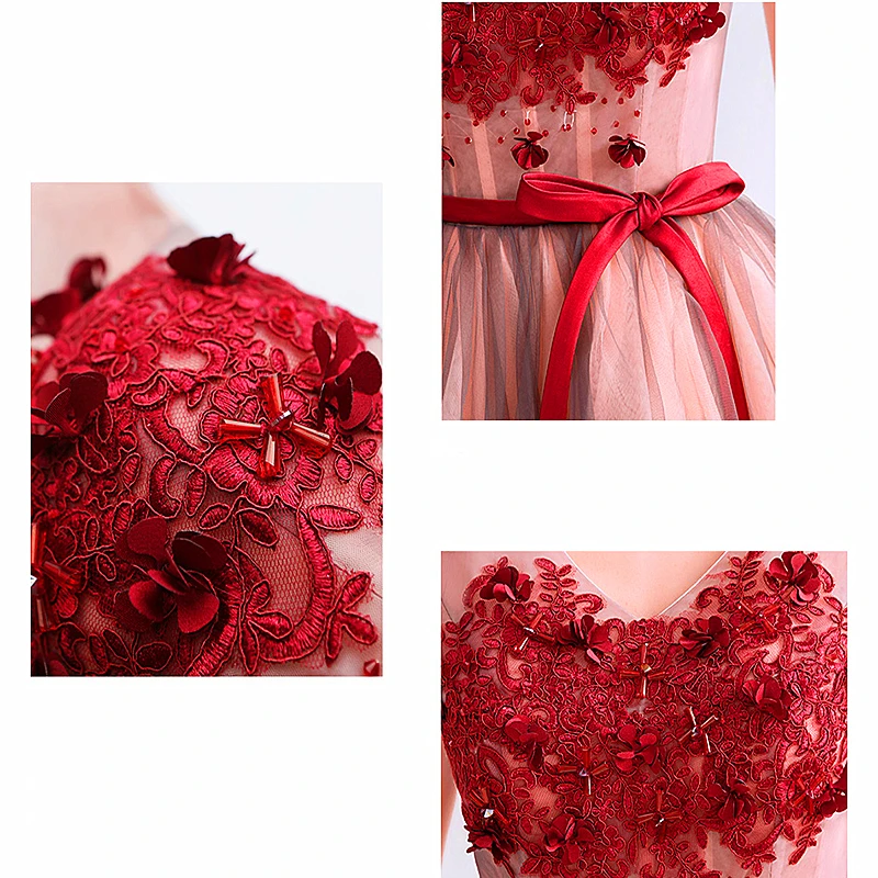 Женское короткое коктейльное платье Ever Pretty розовое мини с красным кристаллом для
