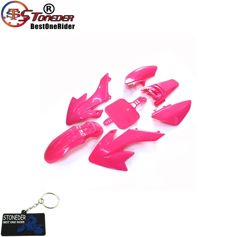 Pink STONEDER обтекатель пластиковый крыло комплект для XR50 CRF50 SSR Thumpstar топает Coolster Pitsterpro Braaap SDG GPX DHZ 50-160cc питбайк - Цвет: Pink