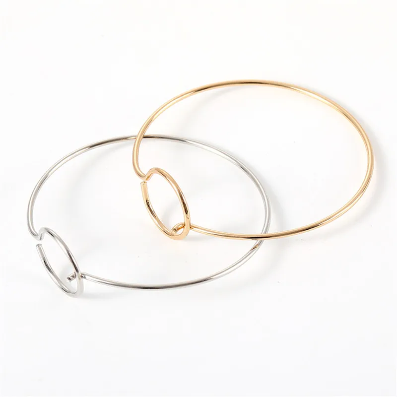 Модный полый круглый браслет простой на запястье для женщин открытый