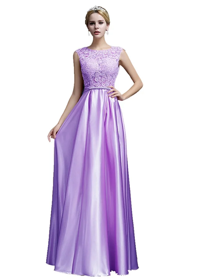 Beauty-Emily vestido de noche ТРАПЕЦИЕВИДНОЕ ПЛАТЬЕ для матери невесты платье для свадьбы выпускного платья на молнии с бантом для торжественных случаев - Цвет: light purple