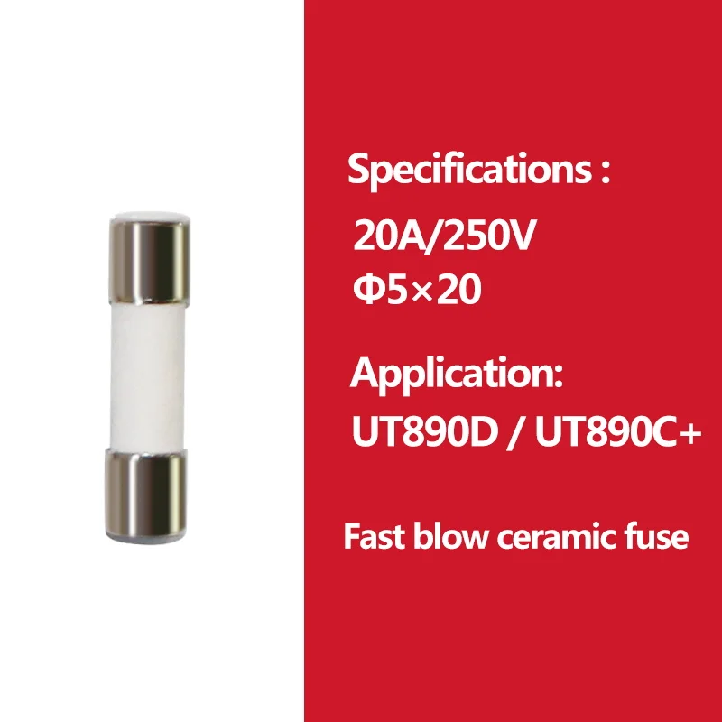 20A 250V 2 шт. UNI-T картридж предохранитель быстрого действия предохранитель фарфоровая трубка для Uni-t мультиметр UT61 UT139 UT890 UT39 UT105 UT171 серия - Цвет: 20A 250V