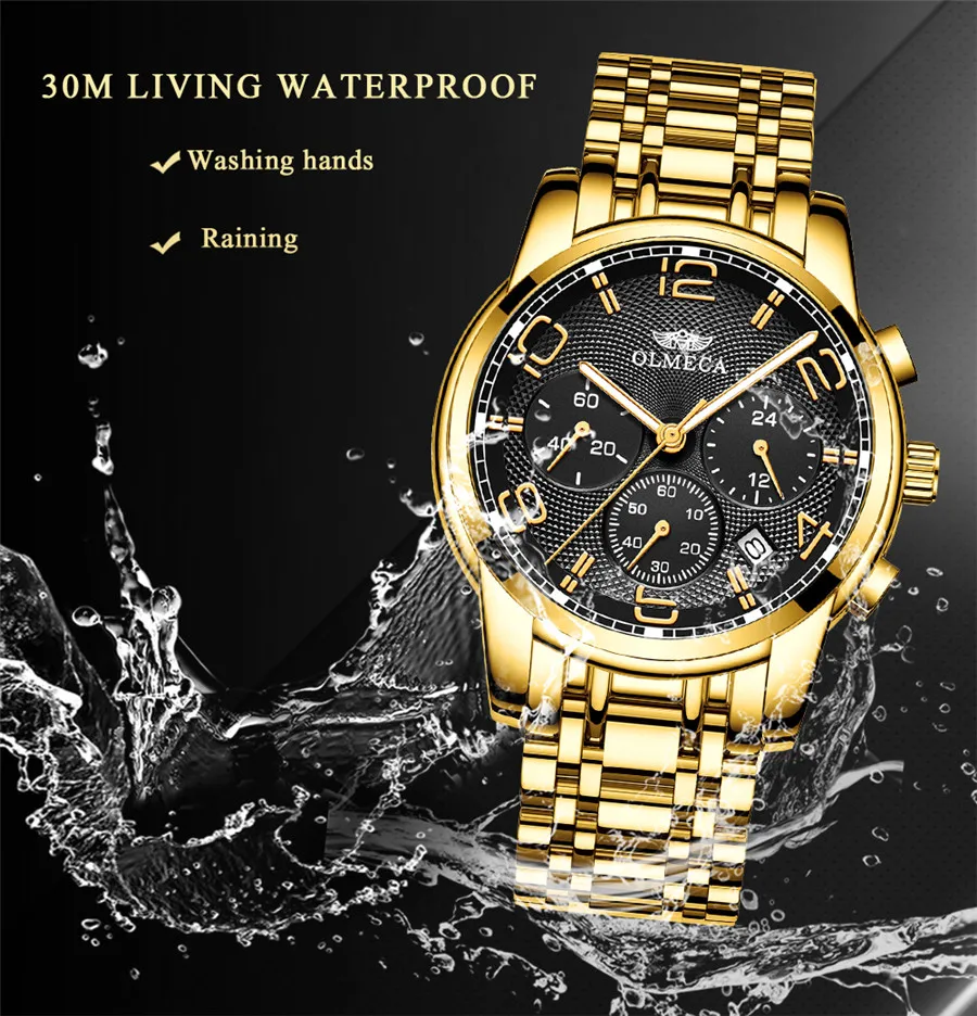 

OLMECA Mens Watches Top Brand Luxury Quartz Watch Men Fashion Military Waterproof Chronograph Sport Watch Saat Relogio Masculin