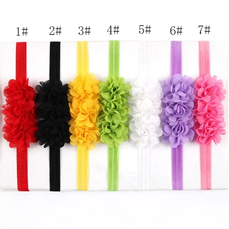 Naturalwell Baby girls Flower Headband Chiffon Flowers Headbands 2&quot Tulle Puff Head wear Photography props 1pc HB330 | Детская