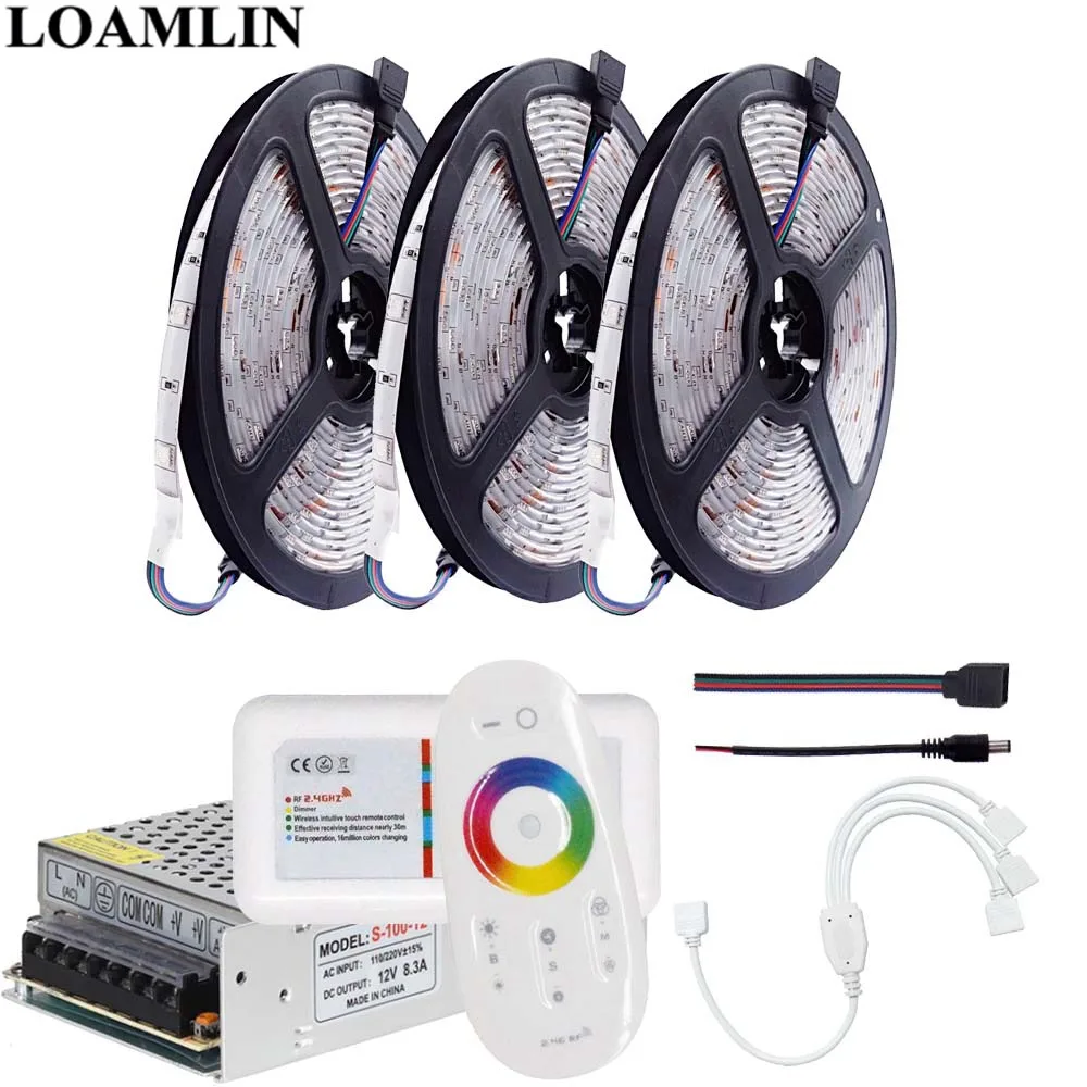 5 м 10 15 20 5050SMD RGB Светодиодная лента гибкий свет 30 светодиодов/м 2 4 г Led контроллер