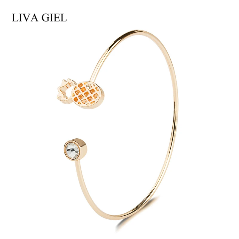 Женский Открытый браслет из сплава с фианитами золотистый серебристый черный