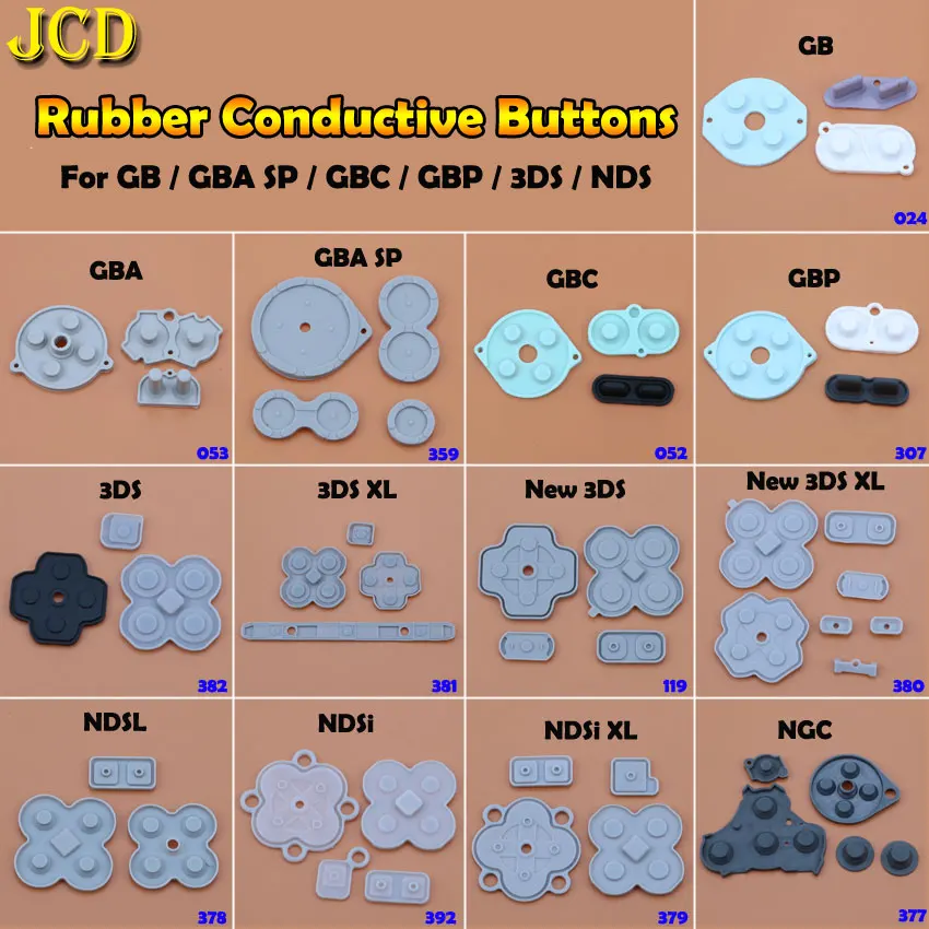 

JCD Rubber Conductive Button A-B D-pad for GB GBC GBP GBA SP For 3DS NDSL NDSI NGC Silicone Start Select Keypad
