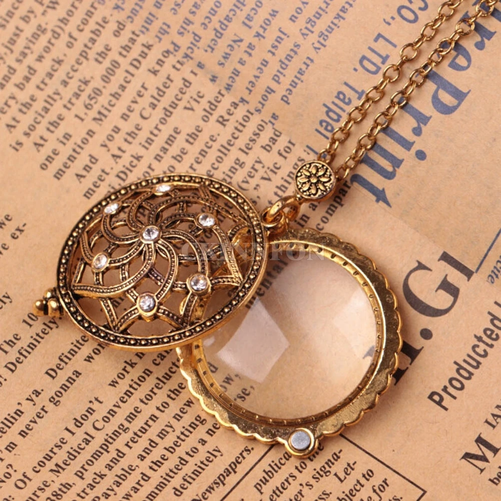 

DHL 500PCS Vintage Shaoxing Pendant Jewelry Magnifier Necklace Pendant Long Creative