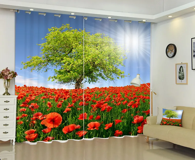 

Photo Of Fowers Under The Sunshine 3D Window Curtain For Living Room