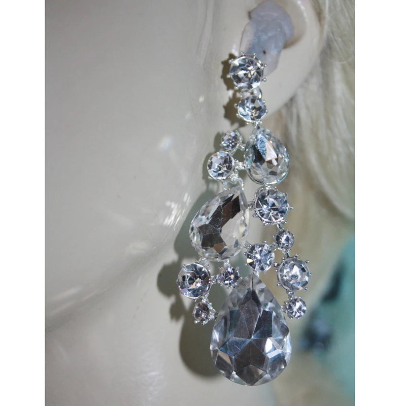 Массивные наборы ювелирных изделий с кристаллами ожерелье и серьги для