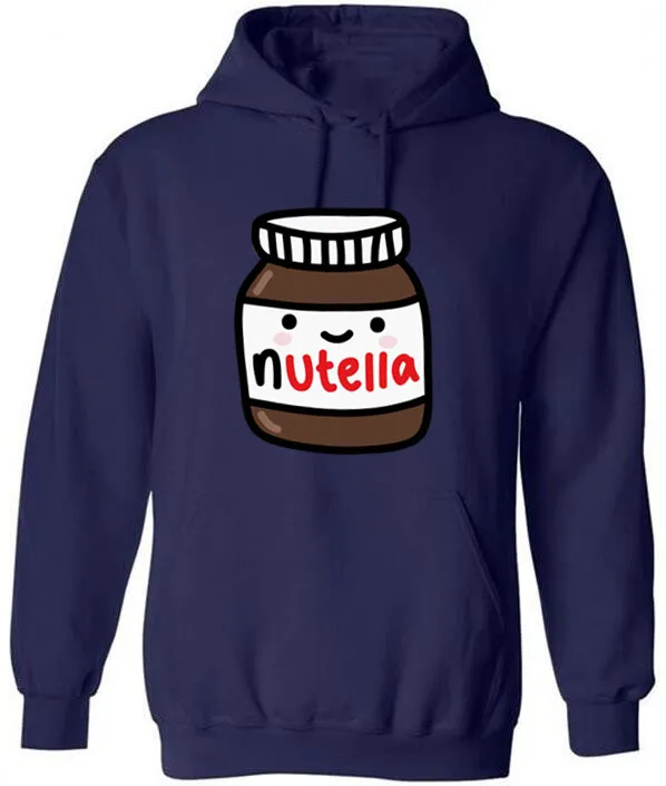 Новые толстовки унисекс премиум класса Nutella Jar Kawaii дизайнерские с капюшоном