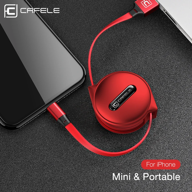 CAFELE выдвижной usb-кабель для iPhone X XS 8 7 6 S Plus Синхронизация данных Pin Apple Phone Mini