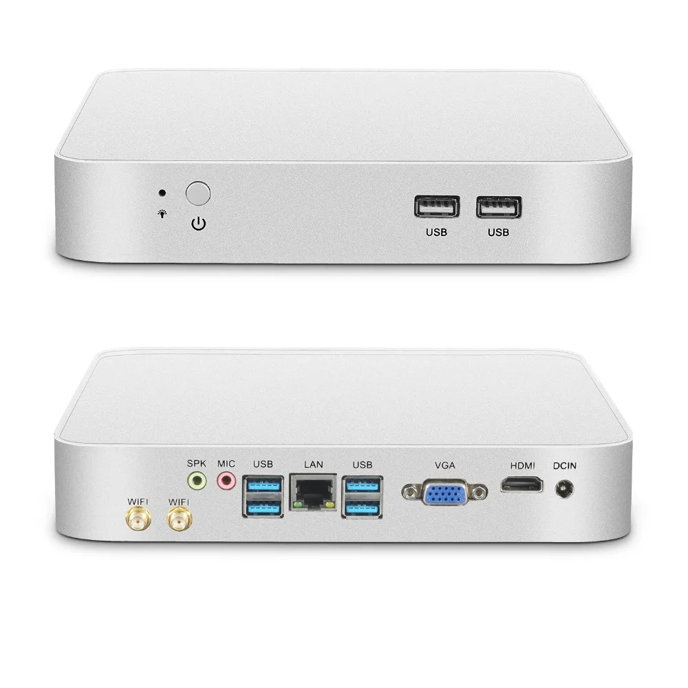 Мини ПК Intel Core i7 7500U i5 7200U i3 7100U офисный компьютер 4 к 300 м Wi Fi HDMI VGA 6* USB Gigabit Ethernet оконные рамы 10 Linux HTPC
