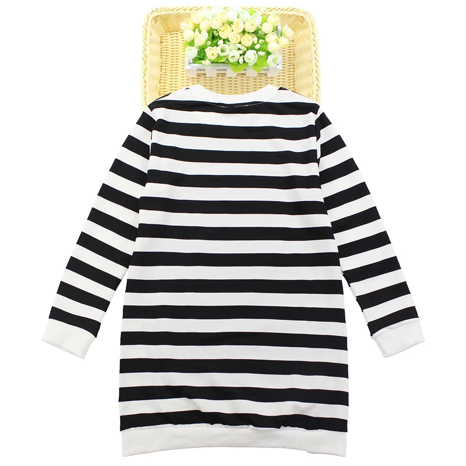 Dress For Big Girls Autumn Long Sleeve Girl Dresses Striped Print Children's Winter Kids Teen Clothes 4 6 12 Y | Детская одежда и