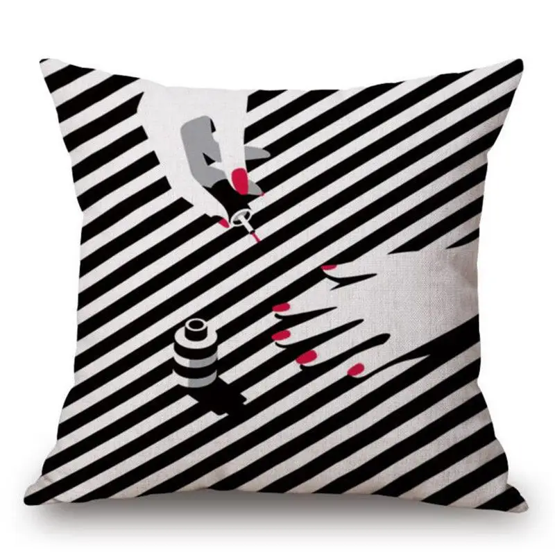 2022 Fashion Bella Black White Trendy Zebra Pattern Lady Decorative Pillows Cosmetics Beauty Care Shop Decoration Cushion Pillow images - 6