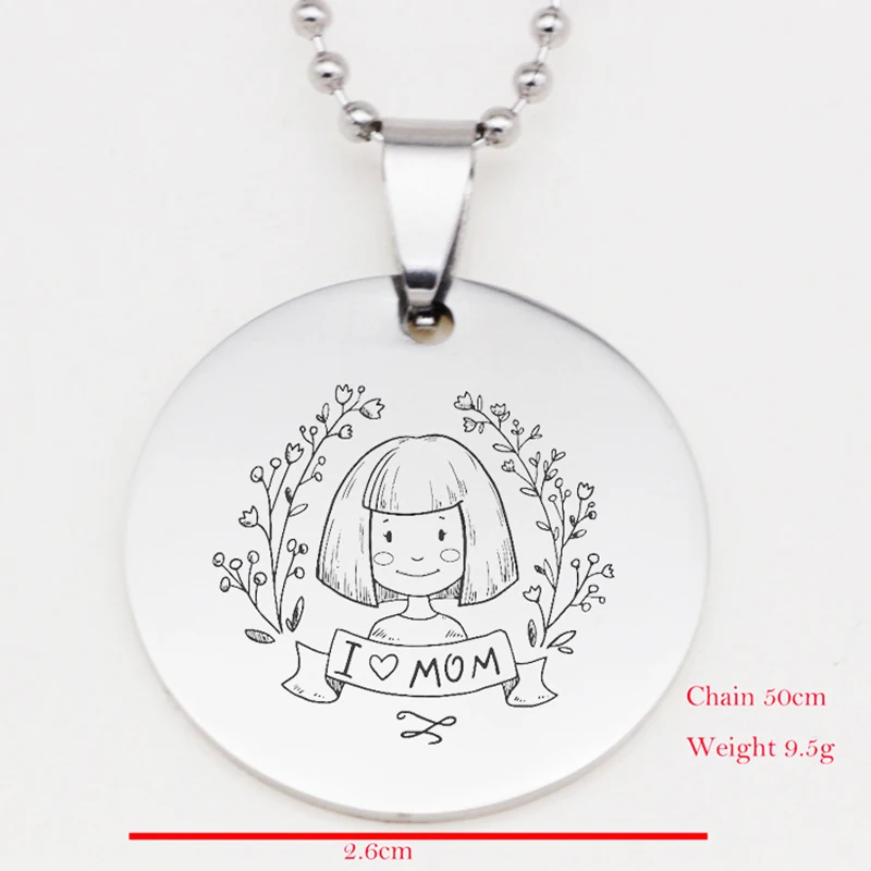 XIAOJINGLING I Love Mom круглая печатная Цветочная вышивка очаровательное подвесное