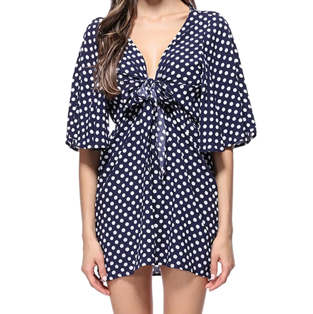 Женское платье в полоску с v образным вырезом и коротким рукавом праздничное