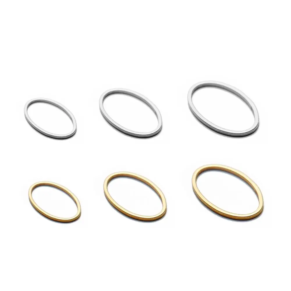 20 шт./лот геометрические Овальные Полые Украшения Из Нержавеющей Стали Разъем