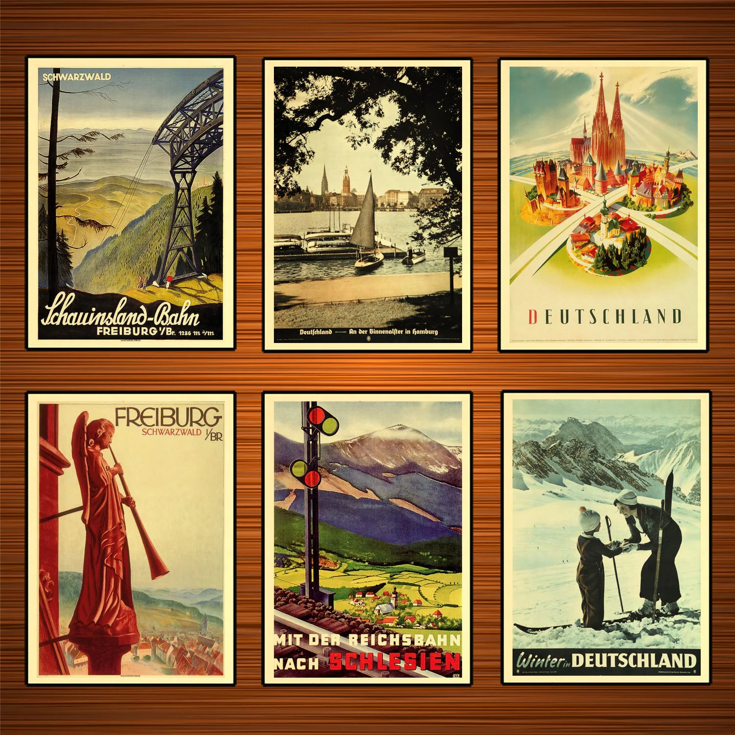 Постеры для путешествий из Германии зима в катание на лыжах классические