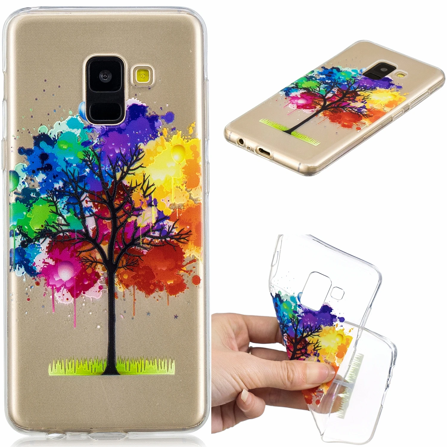 Силиконовые телефон чехлы для Samsung A6 плюс A9 A8 2018 покрывает Note9 мягкий чехол с