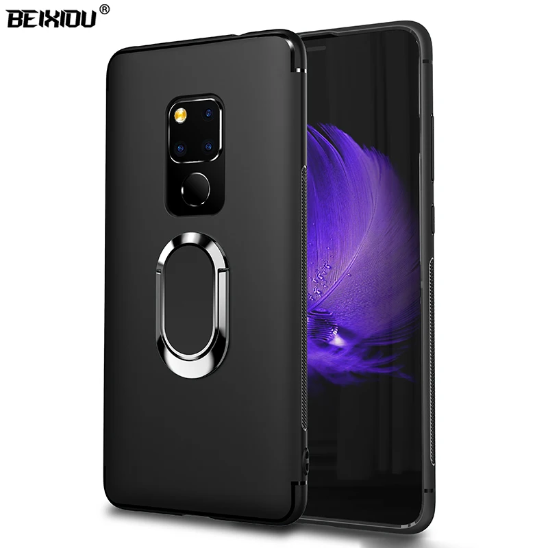 Магнитный кольцевой кронштейн чехол для huawei mate 20 силиконовый + Автомобильный