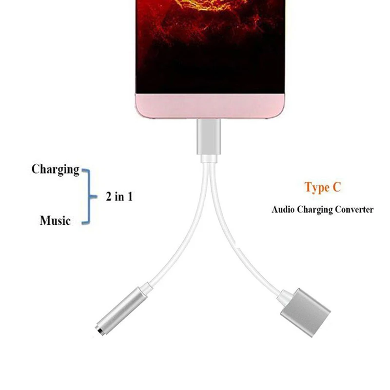 2 в 1 USB кабель для наушников и передачи данных 3 5 мм|phone charge|phone phonephone adapter |