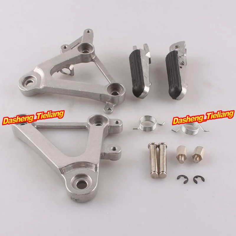 

Left + Right Aluminum Alloy Front Rider Foot Pegs Footrest Brackets Kit Motorcycle Accessories for Honda CBR400 1988 1989 NC23